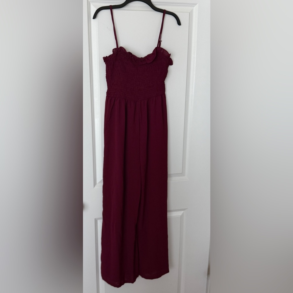 Wine red jumpsuit